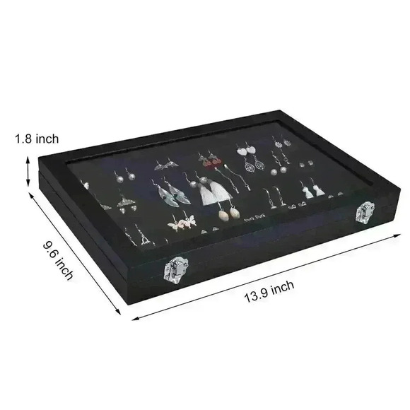 Siveit Earring Organizer Tray Velvet Earring Display Organizer Storage Box Premi - Picture 5 of 6